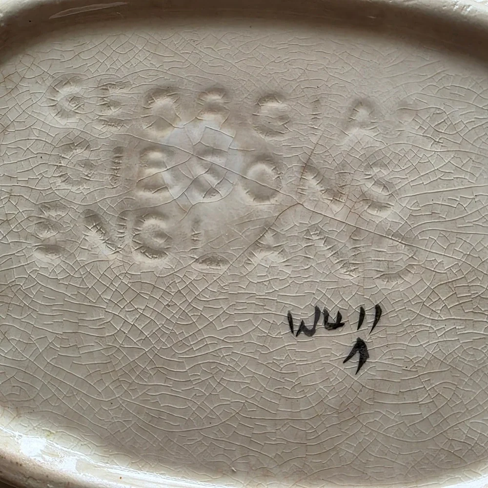 Georgian Gibsons‎ England Teapot Large Pink Roses Cream Silver Trim Vintage